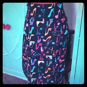 LuLaRoe Cassie Skirt 2XL HTF High Heel Pattern